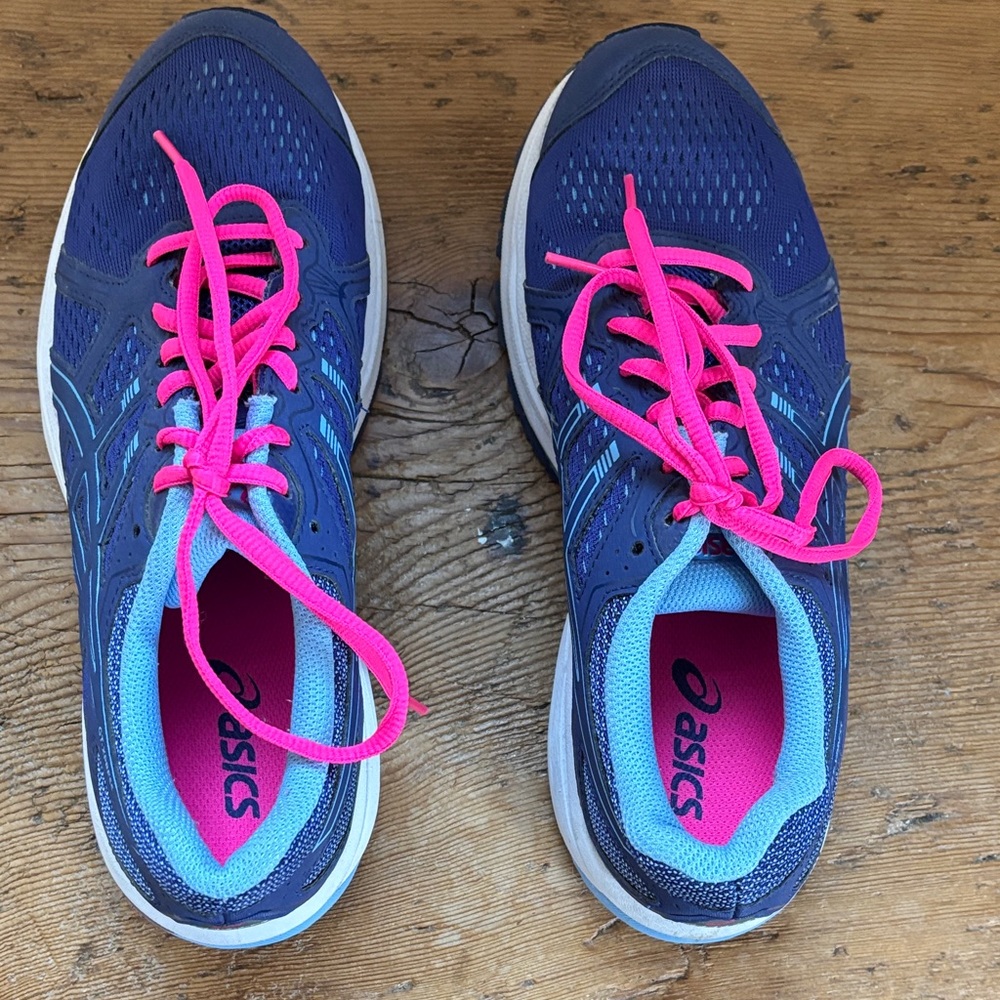 Asics GT-Express Athletic Shoes in Blue/Purple with Hot Pink Accents